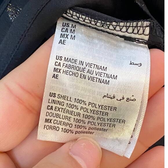 NEW Alfani Printed Sheer Sleeve Neck Tie Blouse Black Women's Size Medium - Picture 7 of 8